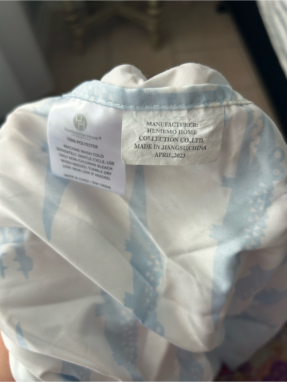 EUC Huntington Home White and Light Blue Alligator Full Size Sheet Set - Picture 2 of 2